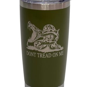 Green tread on cup white